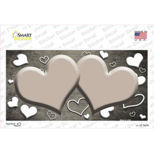 Tan White Love Hearts Oil Rubbed Wholesale Novelty Sticker Decal