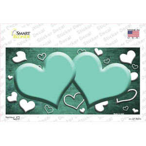 Mint White Love Hearts Oil Rubbed Wholesale Novelty Sticker Decal