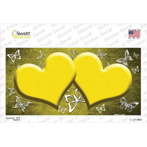 Yellow White Hearts Butterfly Oil Rubbed Wholesale Novelty Sticker Decal