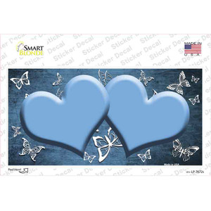 Light Blue White Hearts Butterfly Oil Rubbed Wholesale Novelty Sticker Decal