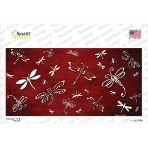 Red White Dragonfly Oil Rubbed Wholesale Novelty Sticker Decal