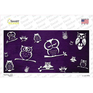 Purple White Owl Oil Rubbed Wholesale Novelty Sticker Decal