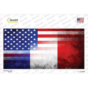 United States France Flag Fade Wholesale Novelty Sticker Decal