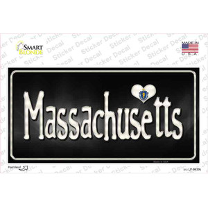 Massachusetts Flag Script Wholesale Novelty Sticker Decal