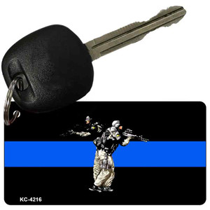 Thin Blue Line Police Swat Wholesale Novelty Key Chain