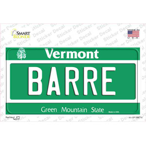 Barre Vermont Wholesale Novelty Sticker Decal