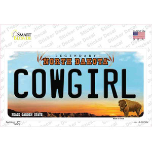Cowgirl North Dakota Wholesale Novelty Sticker Decal