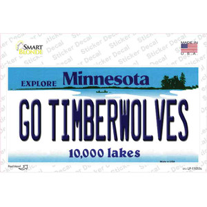 Go Timberwolves Minnesota State Wholesale Novelty Sticker Decal