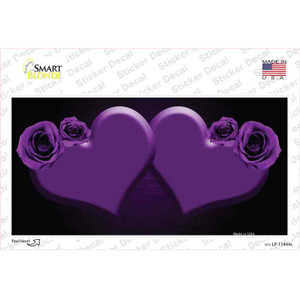 Hearts Over Roses In Purple Wholesale Novelty Sticker Decal