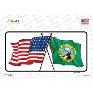 Washington Crossed US Flag Wholesale Novelty Sticker Decal