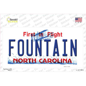 Fountain North Carolina Wholesale Novelty Sticker Decal
