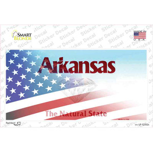 Arkansas with American Flag Wholesale Novelty Sticker Decal