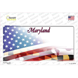 Maryland Half American Flag Wholesale Novelty Sticker Decal