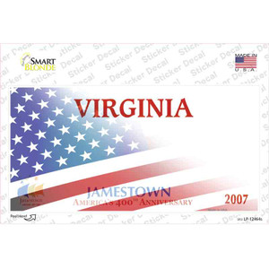 Virginia Half American Flag Wholesale Novelty Sticker Decal