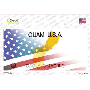 Guam with American Flag Wholesale Novelty Sticker Decal