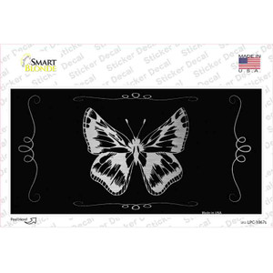 Butterfly Black Brushed Chrome Wholesale Novelty Sticker Decal