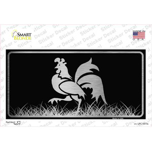Rooster Black Brushed Chrome Wholesale Novelty Sticker Decal