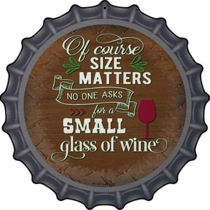 Size Matters Small Glass Wholesale Novelty Metal Bottle Cap Sign