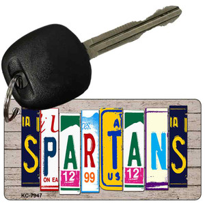 Spartans Wood License Plate Art Wholesale Novelty Key Chain