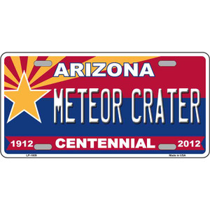 Arizona Centennial Meteor Crater Wholesale Metal Novelty License Plate