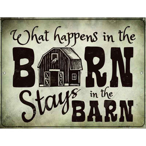 What Happens In The Barn Wholesale Metal Novelty Parking Sign