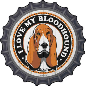 I Love My Bloodhound Color Wholesale Novelty Metal Bottle Cap Sign