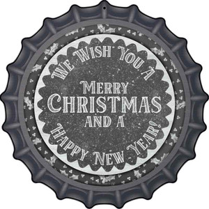 Merry Christmas and New Year Wholesale Novelty Metal Bottle Cap Sign