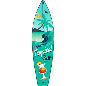 Tropical Bar Wholesale Metal Novelty Surfboard Sign