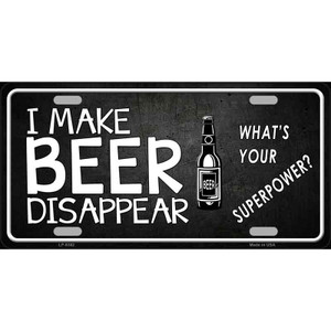 I Make Beer Disappear Wholesale Metal Novelty License Plate