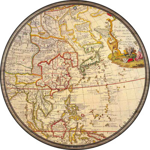 East Asia Map Wholesale Novelty Metal Circle Sign