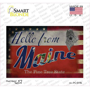 Hello From Maine Wholesale Novelty Postcard Sticker Decals