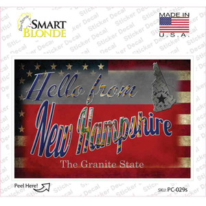 Hello From New Hampshire Wholesale Novelty Postcard Sticker Decals