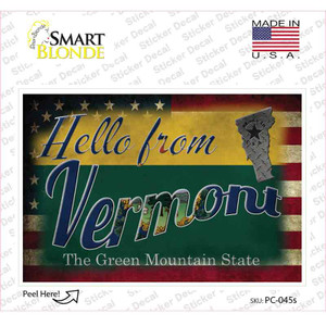 Hello From Vermont Wholesale Novelty Postcard Sticker Decals