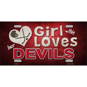 This Girl Loves Her Devils Novelty Wholesale Metal License Plate