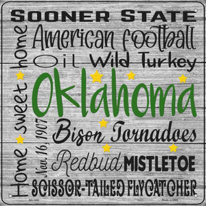 Oklahoma Motto Wholesale Novelty Metal Square Sign