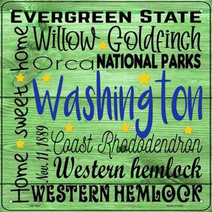 Washington Motto Wholesale Novelty Metal Square Sign