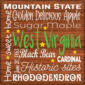 West Virginia Motto Wholesale Novelty Metal Square Sign