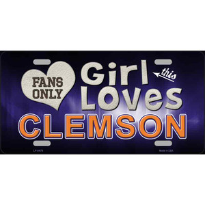 This Girl Loves Clemson Novelty Wholesale Metal License Plate