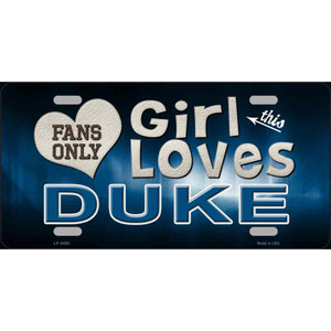 This Girl Loves Duke Novelty Wholesale Metal License Plate