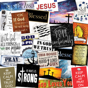 Religious 50 Piece Wholesale Novelty Assorted Sticker Decal Pack