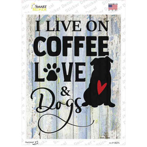 Coffee Love Dogs Wholesale Novelty Rectangle Sticker Decal
