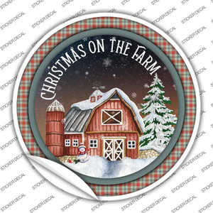 Christmas on the Farm Wholesale Novelty Circle Sticker Decal