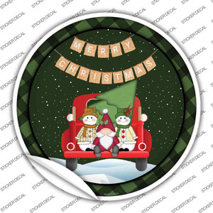 Merry Christmas Truck Wholesale Novelty Circle Sticker Decal