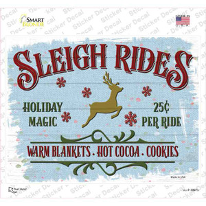 Sleigh Rides Blue Wholesale Novelty Rectangle Sticker Decal