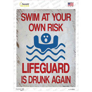 Swim At Your Own Risk Wholesale Novelty Rectangle Sticker Decal