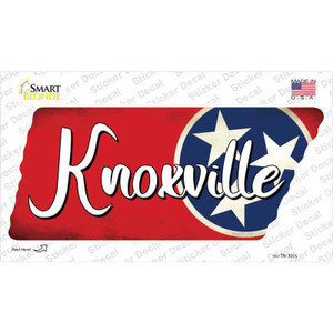 Knoxville Tri Star Red Wholesale Novelty Tennessee Shape Sticker Decal