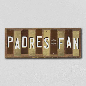 Padres Fan Team Colors Baseball Fun Strips Novelty Wood Sign WS-615