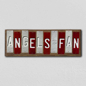 Angels Fan Team Colors Baseball Fun Strips Novelty Wood Sign WS-655