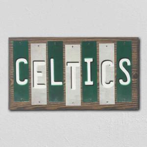 Celtics Team Colors Basketball Fun Strips Novelty Wood Sign WS-658