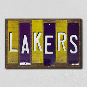 Lakers Team Colors Basketball Fun Strips Novelty Wood Sign WS-674